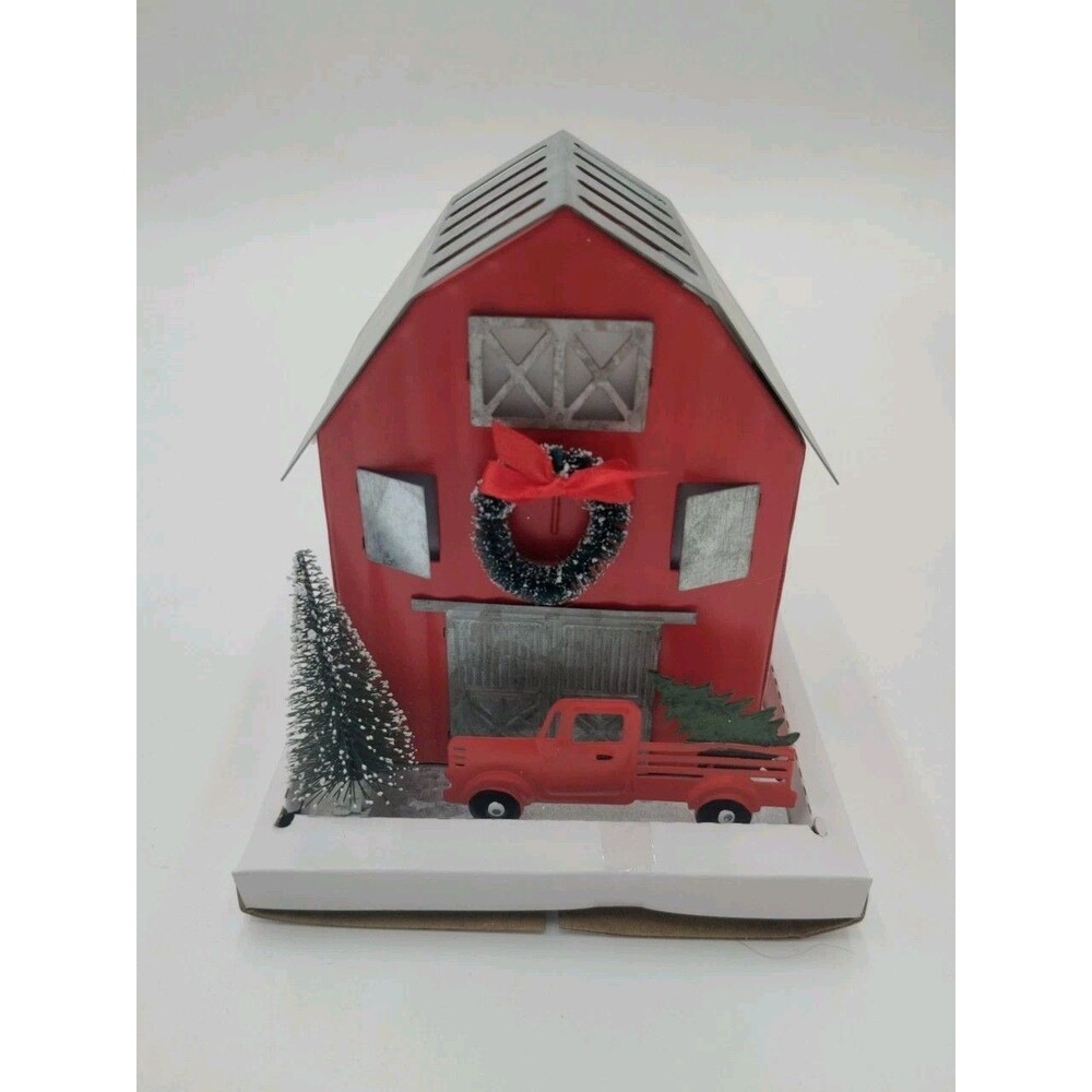 Sonoma Metal Red Barn Truck Trees Scented Wax Cube Warmer Electric (Open Box)
